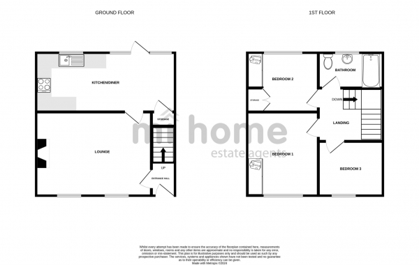 Floor Plan Image for 3 Bedroom End of Terrace House for Sale in Coronation Road, Kirkham, PR4 2HE