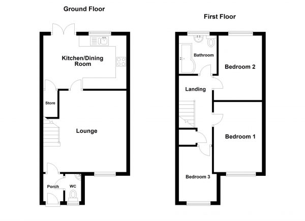 Floor Plan Image for 3 Bedroom Semi-Detached House for Sale in The Laurels, Weeton, PR4 3NQ