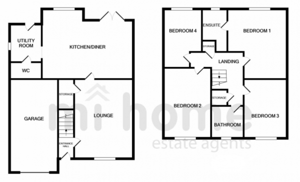 Floor Plan Image for 4 Bedroom Detached House for Sale in Heron Close, Wesham, PR4 3FH