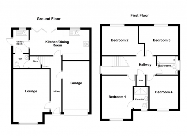 Floor Plan Image for 4 Bedroom Detached House for Sale in Elm Place, Newton, PR4 3FP