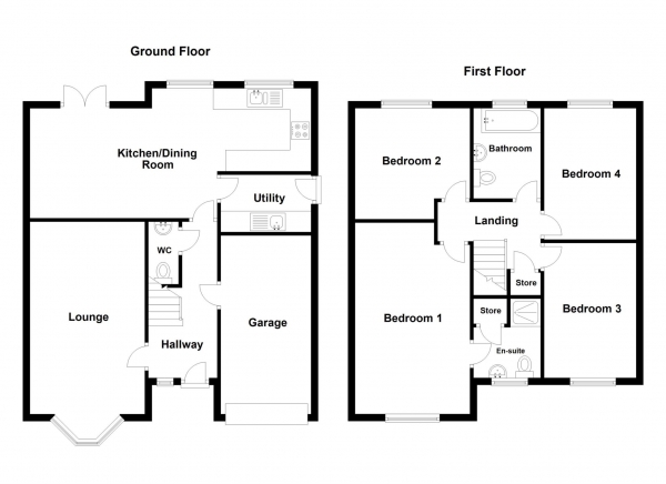 Floor Plan Image for 4 Bedroom Detached House for Sale in Kingfisher Drive, Wesham, PR4 3FF