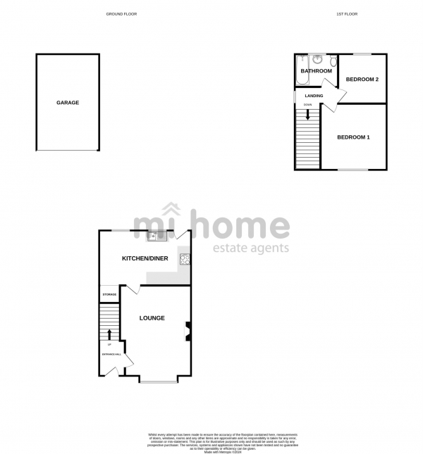 Floor Plan Image for 2 Bedroom End of Terrace House for Sale in Poplar Avenue, Warton, Preston, PR4 1BS