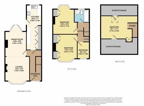 Floor Plan Image for 4 Bedroom Terraced House for Sale in Longspears Avenue, Heath/Gabalfa, Cardiff