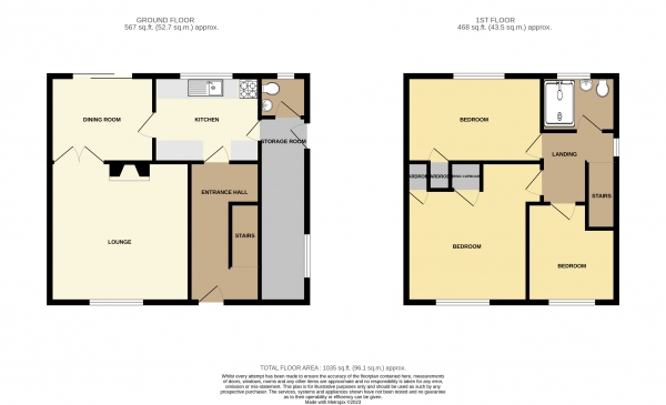 Floor Plan Image for 3 Bedroom Semi-Detached House for Sale in Caldy Road, Llandaff North, Cardiff