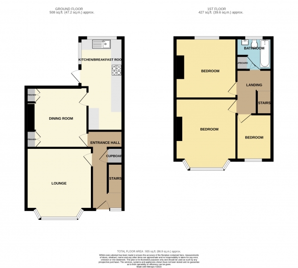 Floor Plan Image for 3 Bedroom Terraced House for Sale in Clodien Avenue, Heath, Cardiff