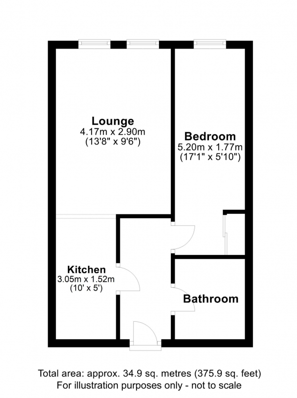 Floor Plan Image for 1 Bedroom Apartment for Sale in Enid Blyton House, Aylesbury