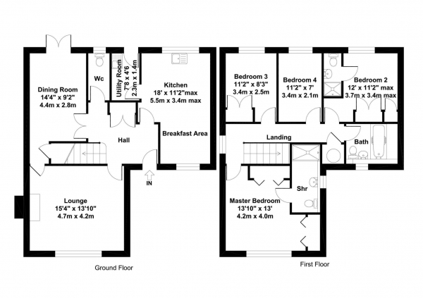 Floor Plan for 4 Bedroom Detached House for Sale in Phillips Road, Aylesbury, HP19, 7FN -  &pound585,000