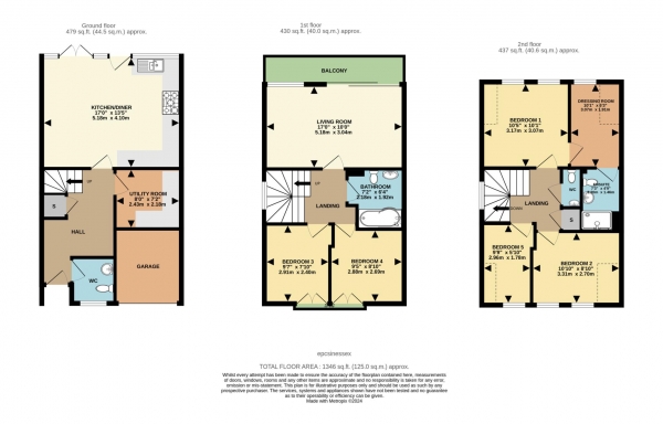 Floor Plan Image for 5 Bedroom End of Terrace House for Sale in Jason Close, Brentwood