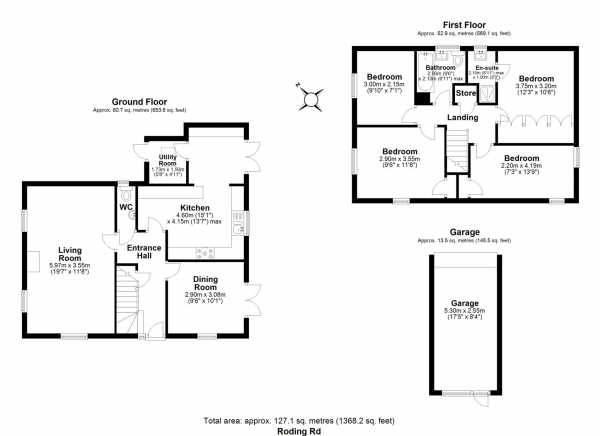 Floor Plan Image for 4 Bedroom Detached House for Sale in Roding Drive, Kelvedon Hatch