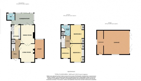 Floor Plan Image for 3 Bedroom Detached House for Sale in King Georges Road, Pilgrims Hatch