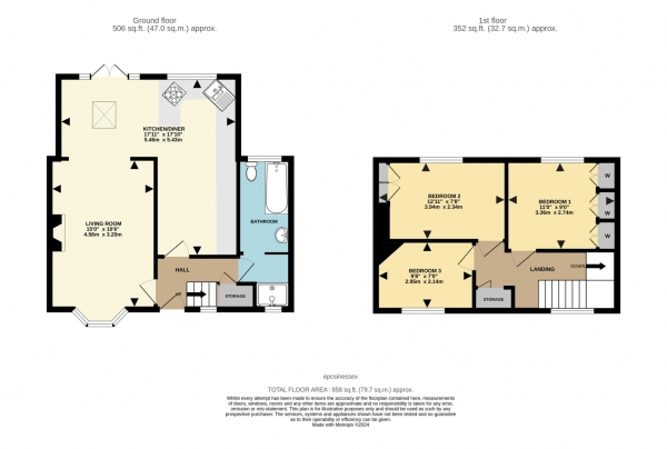 Floor Plan Image for 3 Bedroom Terraced House for Sale in Manor Way, Brentwood