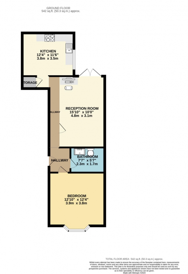 Floor Plan Image for 1 Bedroom Flat for Sale in Warley Hill, Brentwood