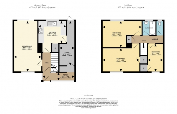 Floor Plan Image for 3 Bedroom Terraced House for Sale in Wainwright Avenue, Hutton, Shenfield