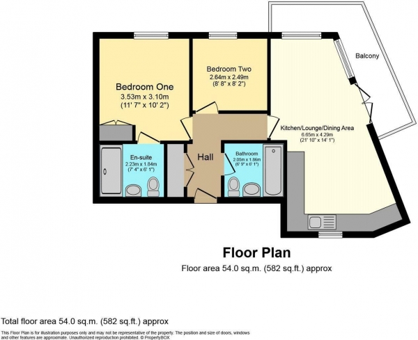 Floor Plan Image for 2 Bedroom Flat for Sale in Brooking House, Rollason Way