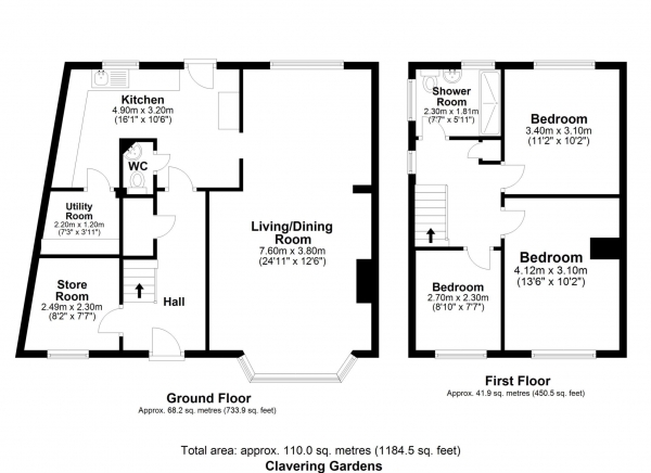 Floor Plan Image for 3 Bedroom Semi-Detached House for Sale in Clavering Gardens, West Horndon