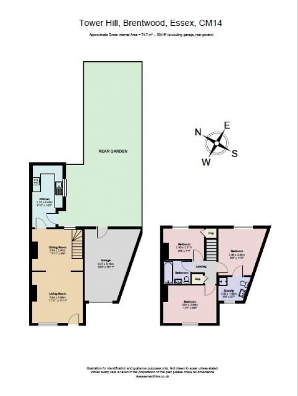 Floor Plan Image for 3 Bedroom End of Terrace House for Sale in Tower Hill, Brentwood