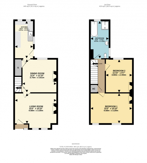 Floor Plan Image for 2 Bedroom Terraced House for Sale in Kavanaghs Road, Brentwood