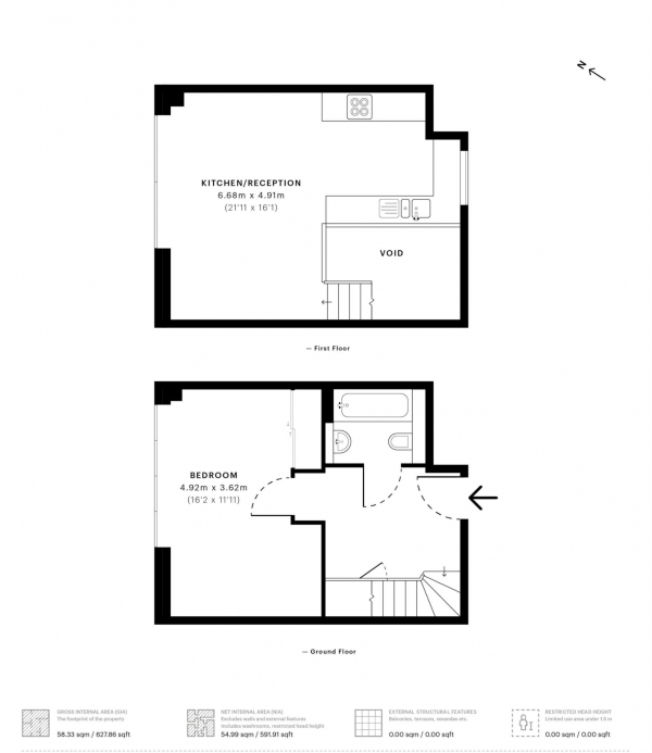 Floor Plan Image for 1 Bedroom Duplex for Sale in The Railstore, Gidea Park