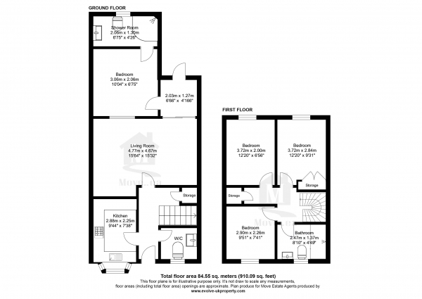 Floor Plan Image for 3 Bedroom Semi-Detached House for Sale in Peel Court, Slough