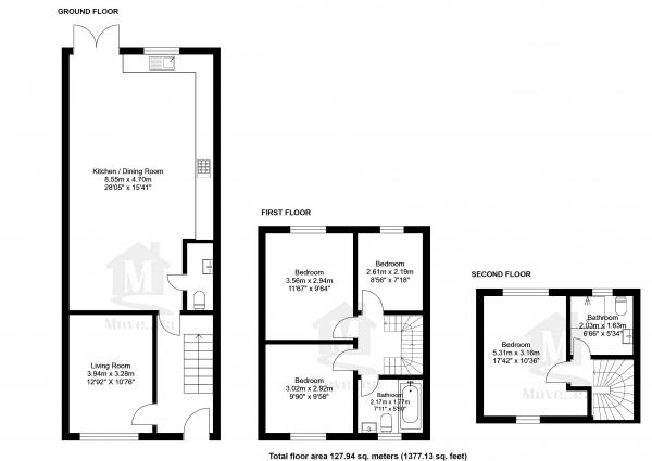 Floor Plan Image for 4 Bedroom Terraced House for Sale in Chester Road, Slough