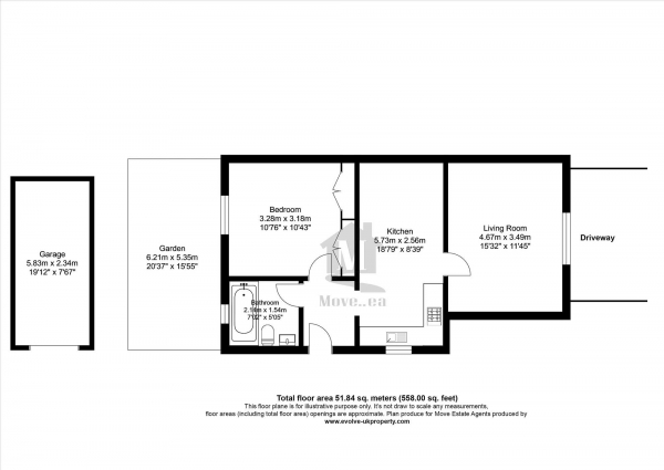 Floor Plan Image for 1 Bedroom Apartment for Sale in Belfast Avenue, Slough