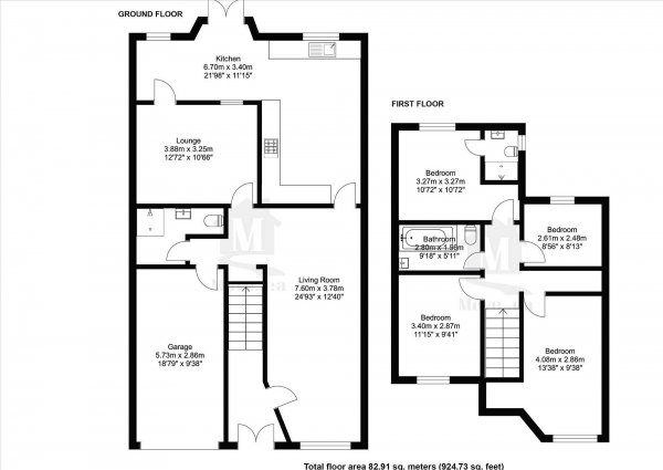 Floor Plan Image for 4 Bedroom Semi-Detached House for Sale in Snape Spur, Slough