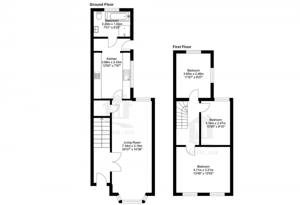 Floor Plan Image for 3 Bedroom Semi-Detached House for Sale in The Crescent, Slough