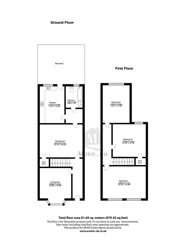 Floor Plan Image for 3 Bedroom Property for Sale in Belgrave Road, Slough