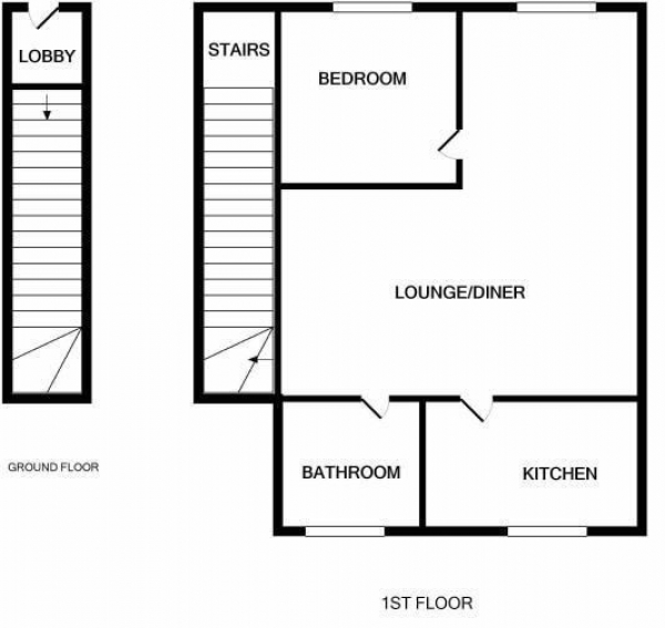 Floor Plan Image for 1 Bedroom Maisonette for Sale in Common Road, Slough, Slough