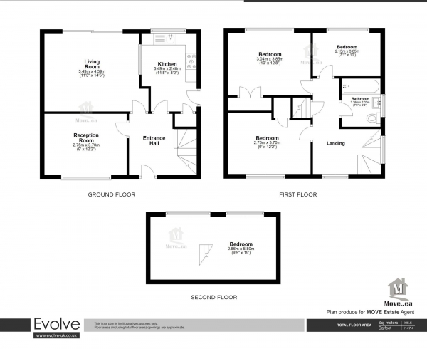 Floor Plan Image for 3 Bedroom Semi-Detached House for Sale in Chilwick Road,, Slough