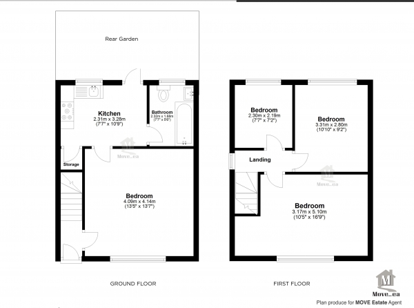 Floor Plan Image for 3 Bedroom Semi-Detached House for Sale in Surrey Avenue, Slough