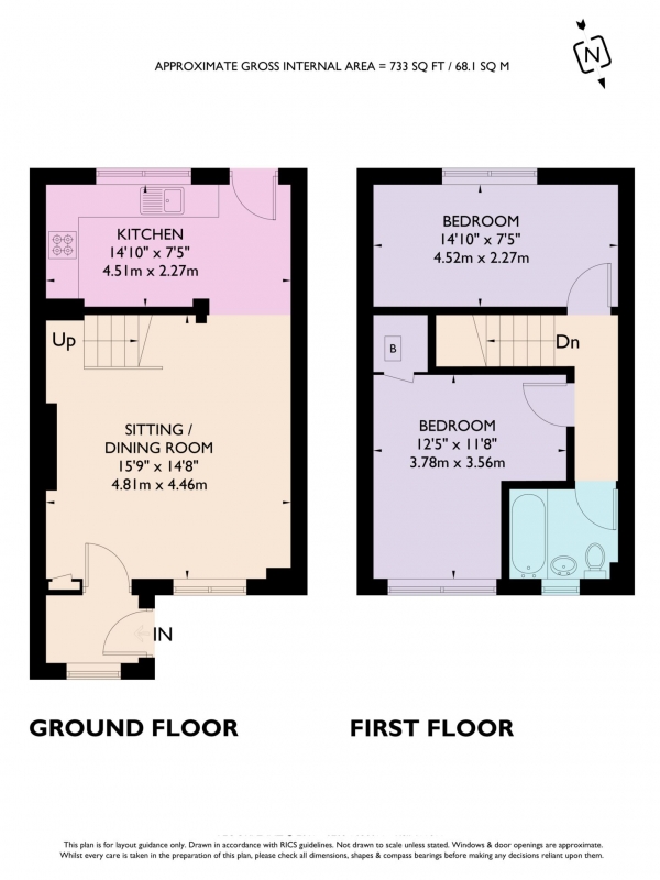 Floor Plan Image for 2 Bedroom End of Terrace House to Rent in Seymour Road, Northchurch