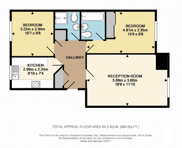 Floor Plan Image for 2 Bedroom Apartment to Rent in Greenes Court, Berkhamsted