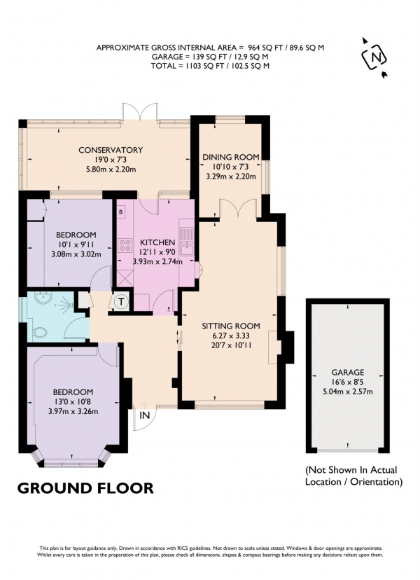 Floor Plan Image for 2 Bedroom Detached Bungalow for Sale in Covert Road, Northchurch