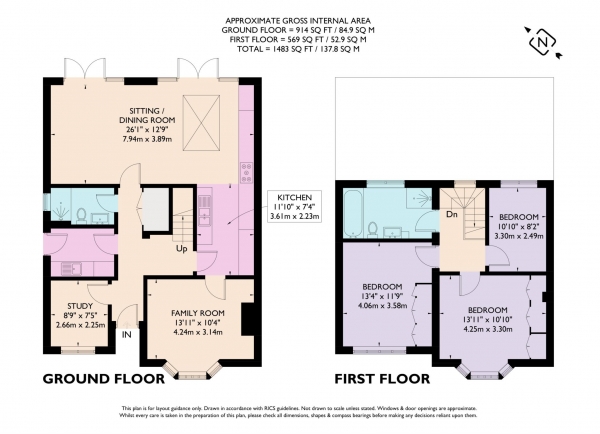 Floor Plan Image for 3 Bedroom Semi-Detached House for Sale in Orchard Avenue, Berkhamsted