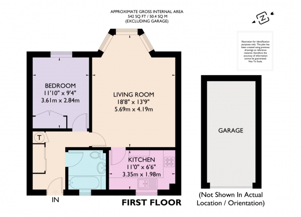 Floor Plan for 1 Bedroom Apartment for Sale in Shrublands Road, Berkhamsted, HP4, 3HY - Guide Price &pound275,000