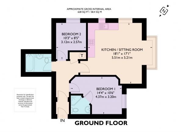 Floor Plan Image for 2 Bedroom Apartment to Rent in High Street, Northchurch