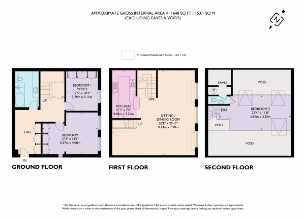 Floor Plan Image for 3 Bedroom Terraced House for Sale in Dudswell Mill, Wharf Lane