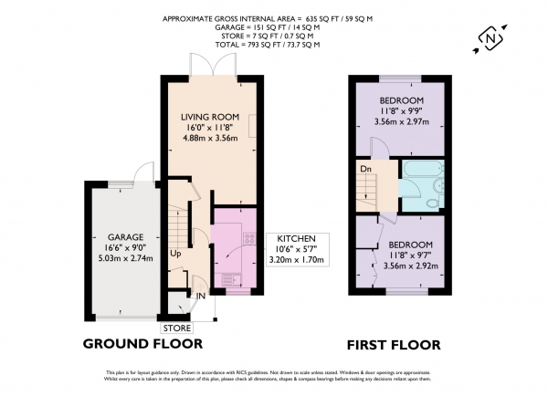 Floor Plan Image for 2 Bedroom Semi-Detached House for Sale in Mandelyns, Northchurch
