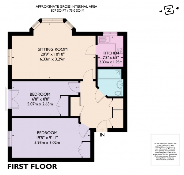 Floor Plan Image for 2 Bedroom Retirement Property for Sale in Gilhams Court, Berkhamsted