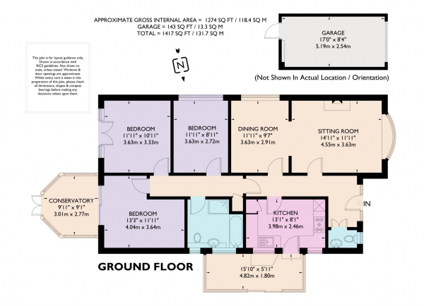 Floor Plan Image for 3 Bedroom Detached Bungalow for Sale in Pea Lane, Northchurch