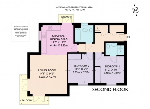 Floor Plan Image for 2 Bedroom Apartment for Sale in Birtchnell Close, Berkhamsted