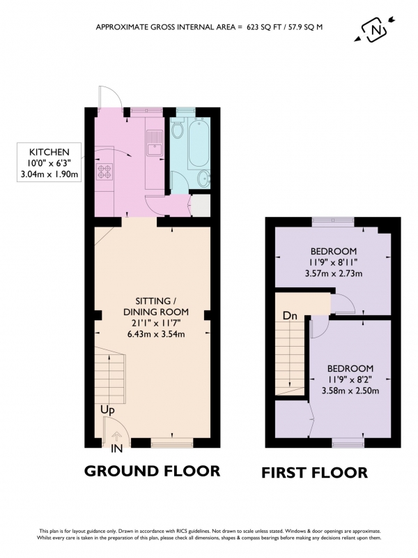 Floor Plan Image for 2 Bedroom End of Terrace House to Rent in Bridge Street, Berkhamsted