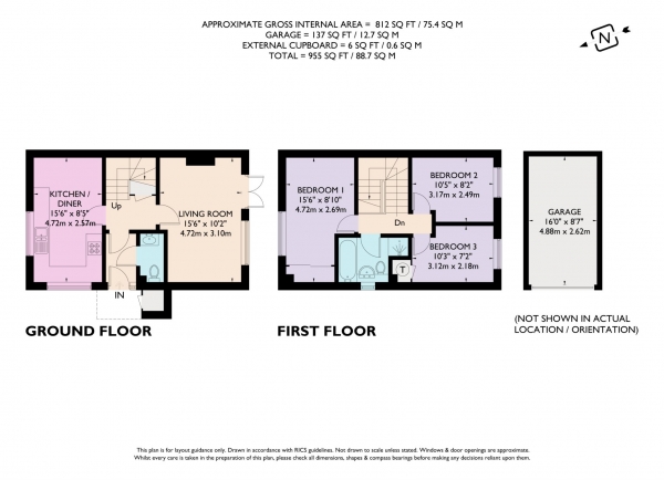 Floor Plan Image for 3 Bedroom Terraced House for Sale in Long View, Berkhamsted