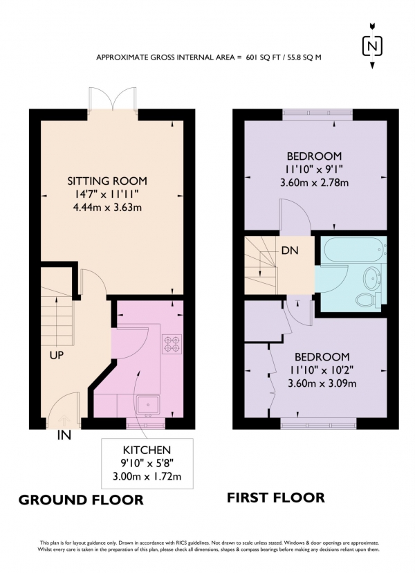 Floor Plan Image for 2 Bedroom Terraced House to Rent in Windsor Road, Pitstone