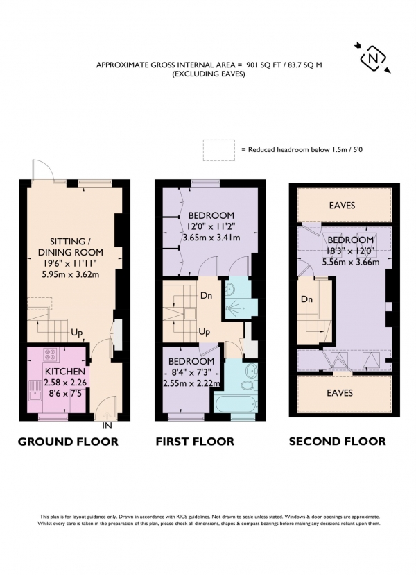 Floor Plan Image for 3 Bedroom End of Terrace House for Sale in Royal Court, Tring Station