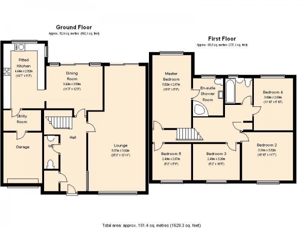 Floor Plan Image for 5 Bedroom Detached House to Rent in Bakers Walk, Weston Turville