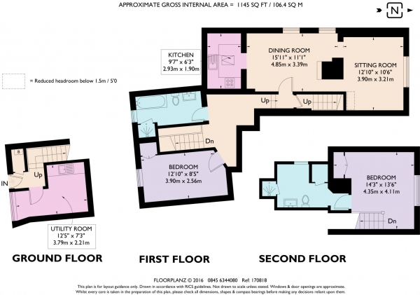 Floor Plan Image for 2 Bedroom Maisonette to Rent in High Street, Tring