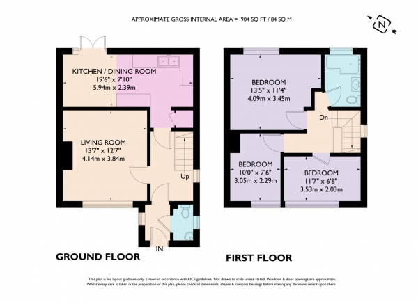 Floor Plan Image for 3 Bedroom Semi-Detached House for Sale in Glebe Close, Pitstone