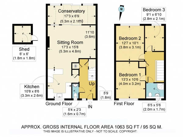 Floor Plan Image for 3 Bedroom End of Terrace House to Rent in Faversham Close, Tring